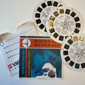 RARE View-Master Rocks and Minerals Vintage Reel Set and Educational Booklet